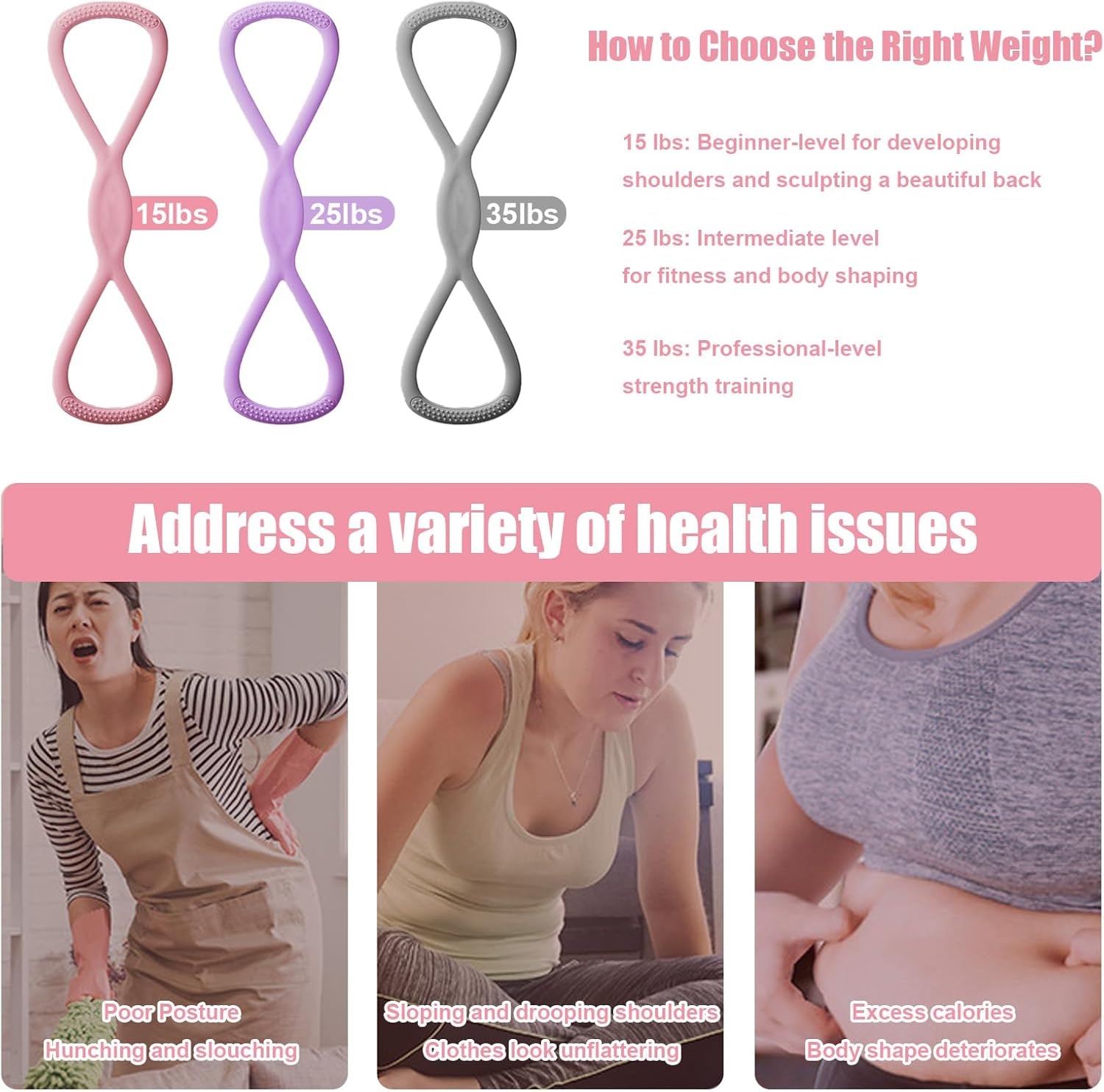 Resistance Bands with Handles &ndash;3-Pack Exercise TPE Foam Material for Arm, Back & Shoulder Workouts | Non-Slip Soft Grip for Home/Gym Use image number 4