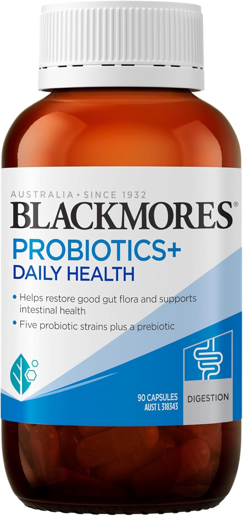 Blackmores Probiotics+ Daily Health | Maintains Intestinal Health & Restores Good Gut Flora | 90 Capsules