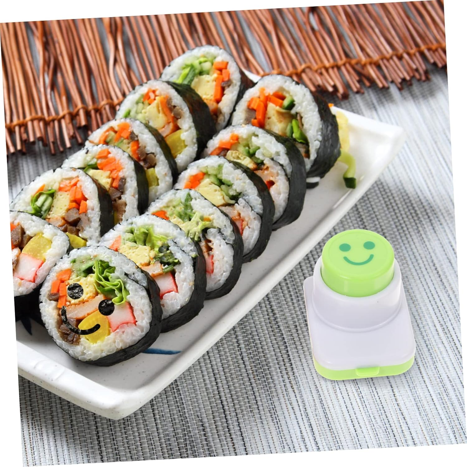 SHERCHPRY 3Pcs DIY Sushi Tool Smile Face Onigiri Mould and Seaweed Embossing Device for Rice Balls and Creative Lunches image number 6