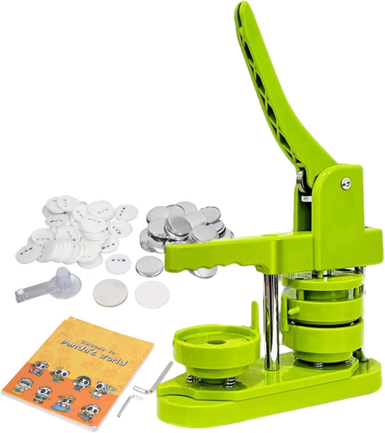 Button Maker Machine, DIY Button Pin Maker Machine, Badge Button Press Machine with 100Pcs Button Parts, Circle Cutter, Book (58Mm) image number 1