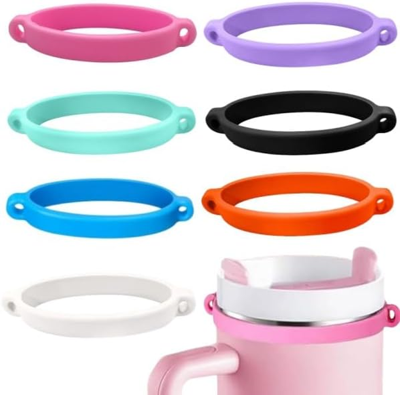 Silicone Water Bottle Strap Portable Water Bottle Sling, Accessories for Most 8-40Oz Cups,Portable Mouth Ring for Outdoor Sports Bottle with Hand Rope (Red) - Dark Blue image number 7