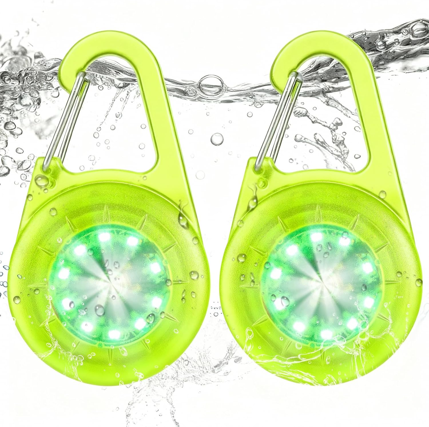 Dog Lights for Night Walking, Lp68 Waterproof USB C Rechargeable Dog Night Light, Steady & Flashing Modes, Safety for Dogs Cats Pet Runner Children Camper (Green)