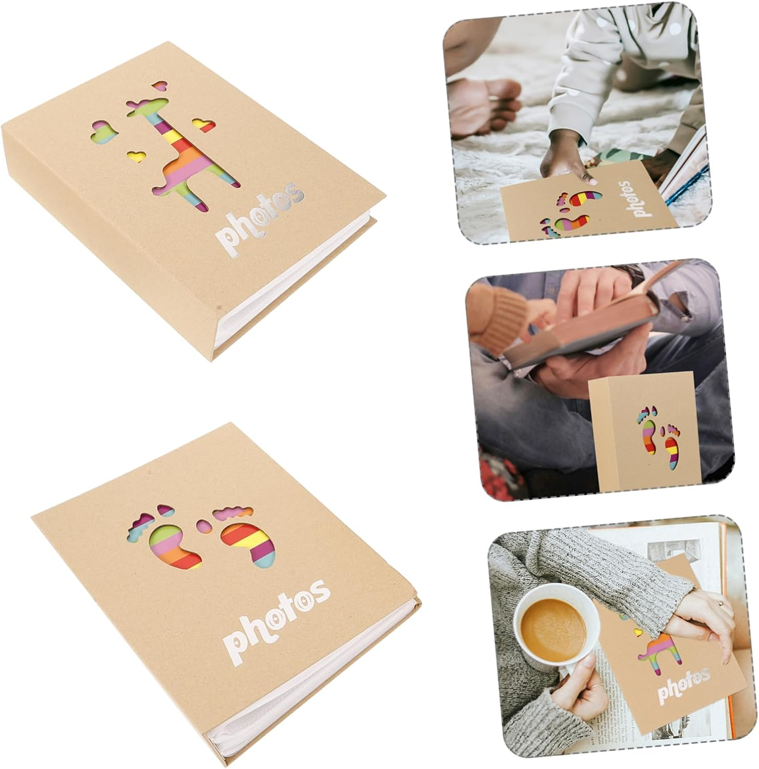 KOMBIUDA 2Pcs Photo Album Keepsake Album for Adorable Design for Storing Photos for First Year Memories Safe and Sturdy image number 5