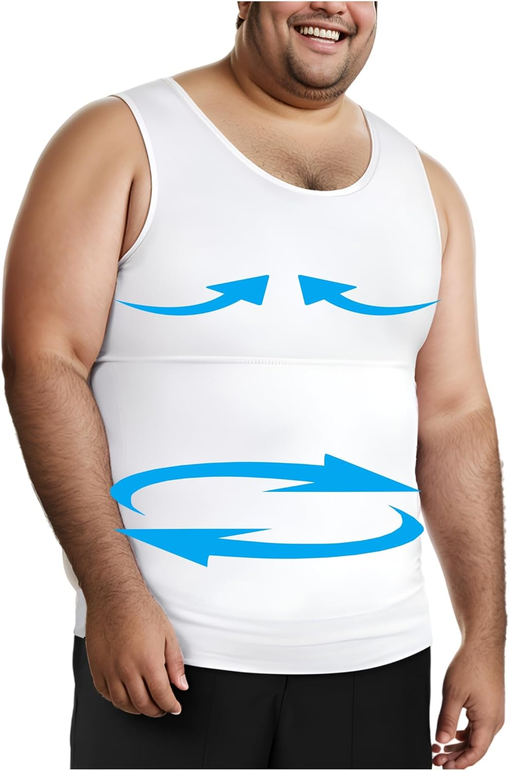 Men Slimming Tummy Control Chest Compression Hide Gynecomastia Undershirt Shapewear image number 2