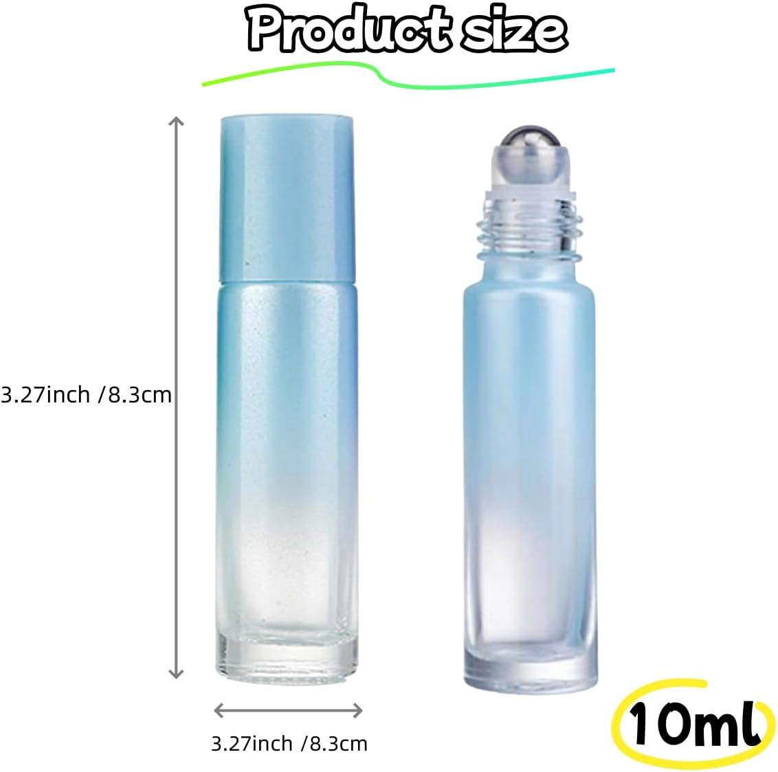 Gewaha 5Pcs Colorful Essential Oil Roller Bottles, 10Ml Glass Rollerball Bottle,Empty Refillable Suitable for Filling Perfumes, Essential Oils image number 4