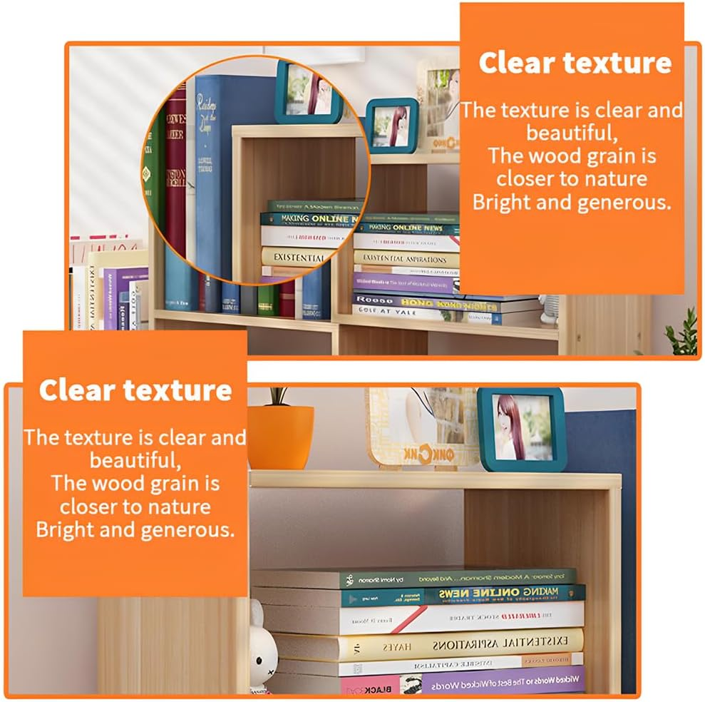 TOMVAES Desktop Bookcase, Office Storage Rack, Adjustable Book Shelf, Desk Organizer Set for Home Office, Living Room, Bedroom (Wood) (Walnut) image number 3