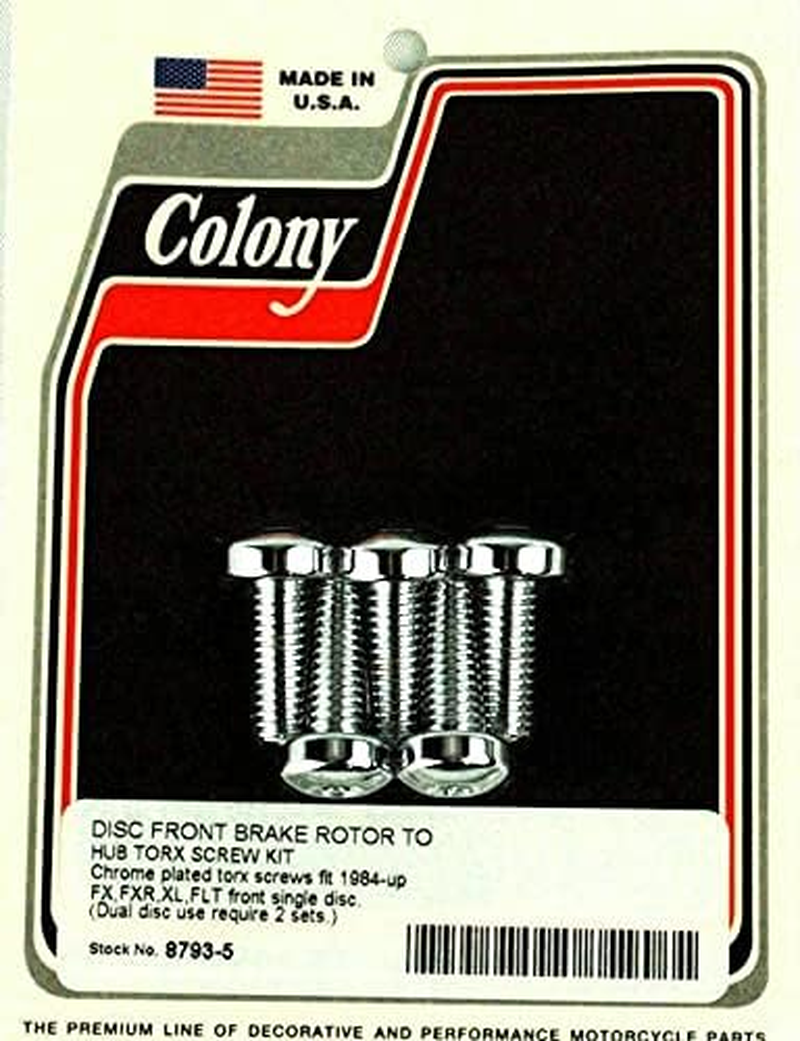 Colony Chrome Front Rotor TORX Bolts for Harley-Davidson Brake Rotors with Cast Wheels OEM #43655&hellip; image number 2