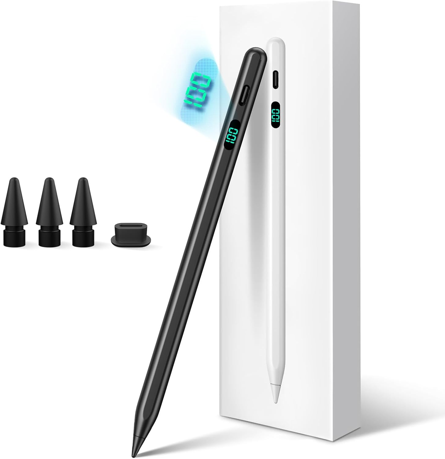 Stylus Pen for Ipad 2025-2018 with LED Power Display, Pencil for Ipad 11Th A16/10/9/8/7/6Th, Air 11/13 M2/M3,Pro 11/13 M4,Pro 12.9",Air 5/4/3, Mini 7 A17 Pro/6/5, Fast Charge,Pixel Precision