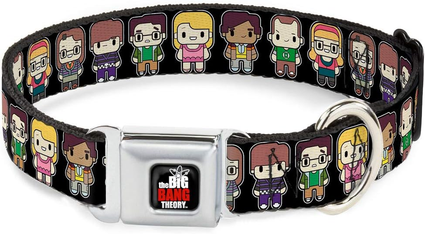 Buckle-Down Seatbelt Buckle Dog Collar - Big Bang Theory Chibi Characters Black - 1" Wide - Fits 15-26" Neck - Large image number 2