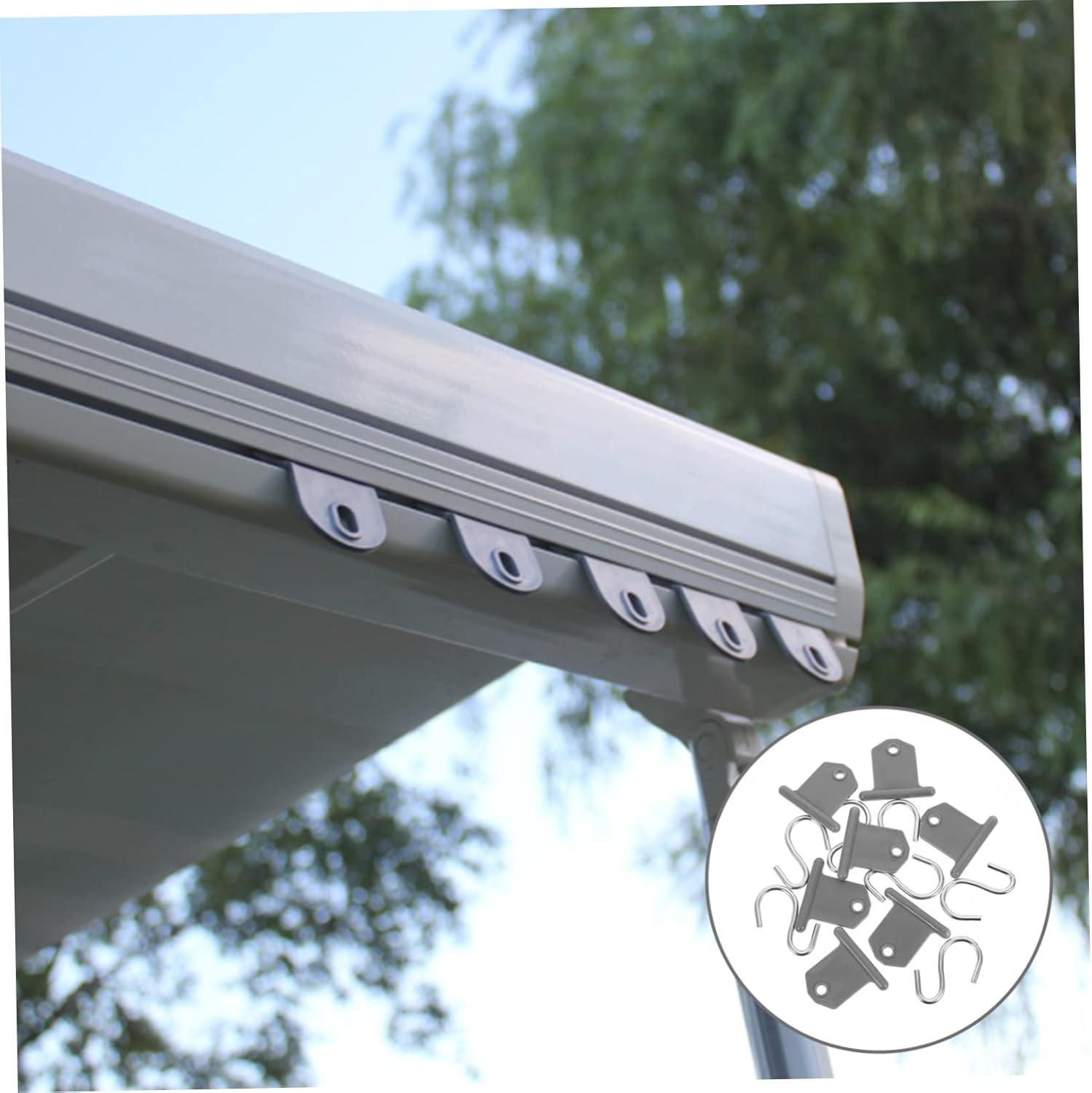 Totority 7Pcs Camping Awning Hooks Replacement for Rv Caravan Rail Hook Lightweight Awning Piping Accessories image number 4