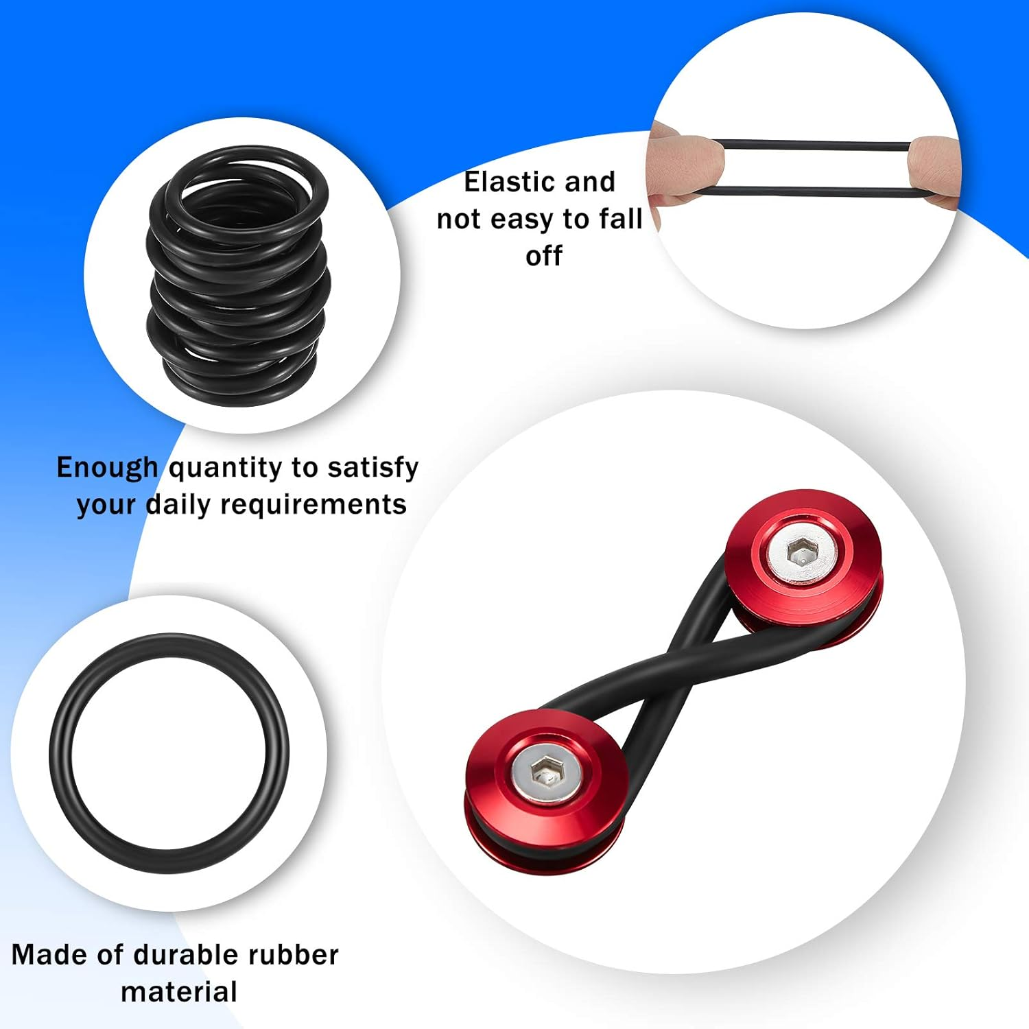 O Rings Black Bumper Fender Fasteners Washers Replacement Rubber Bands O Rings Bumper Quick Release Fasteners Washers for Car image number 1