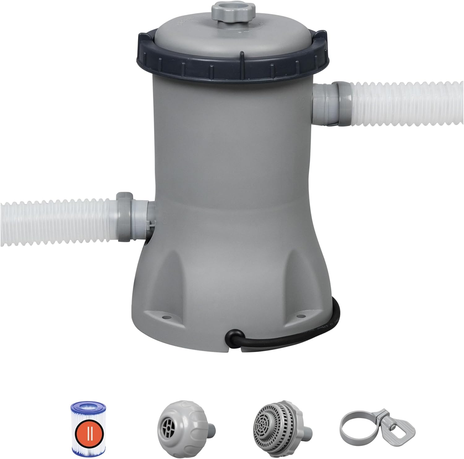 Bestway Pool Filter Pump, 2006L/H Water Cleaner Cartridge Filters Pumps above Ground Swimming Pools Flowclear for Home Garden Outdoor Indoor, with Adapters 530GPH Multicolour image number 4