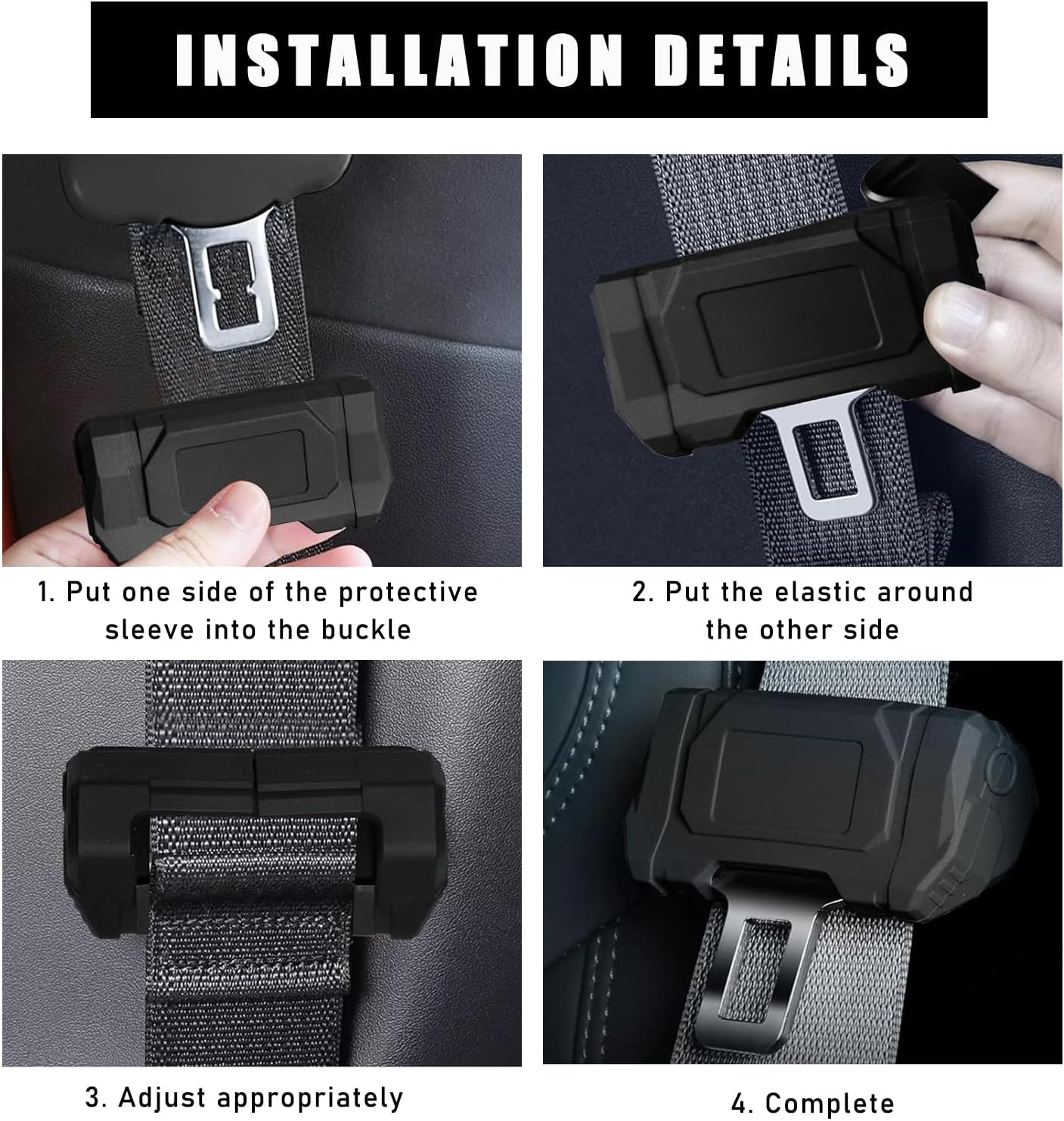 Sylvil 2 PCS Car Seat Belt Buckle Covers, Anti-Scratch Silicon Seat Belt Buckle Protector for Car Safety, Automotive Seat Belt Clips Cover for Van Truck, Interior Car Accessories (White) image number 5