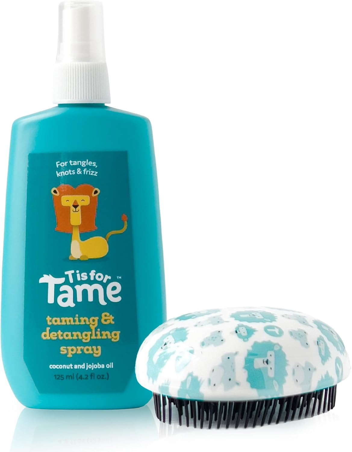 T Is for Tame Kids Hair Detangling Spray & Detangler Brush - Ideal Toddler Hairbrush, Smoothing Spray for Frizz Control, Flyaway - Detangling Brush for Curly, Thick, Fine Hair image number 1