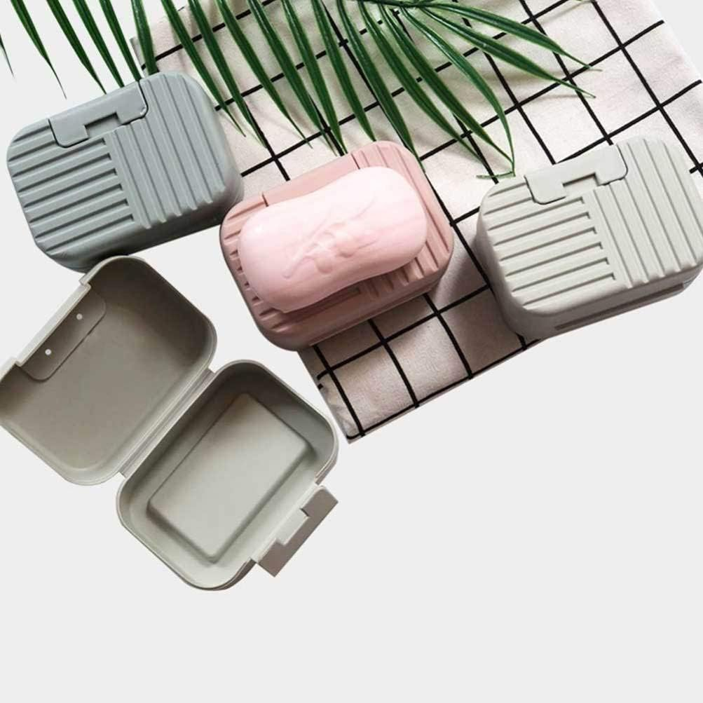 3Pcs Box Drain Soap Holder Bathroom Soap Container Soap Drainer Holder Soap Storage Holder Shower Soap Container Soap Case Practical Soap Dish Travel with Cover Bath Soap image number 4