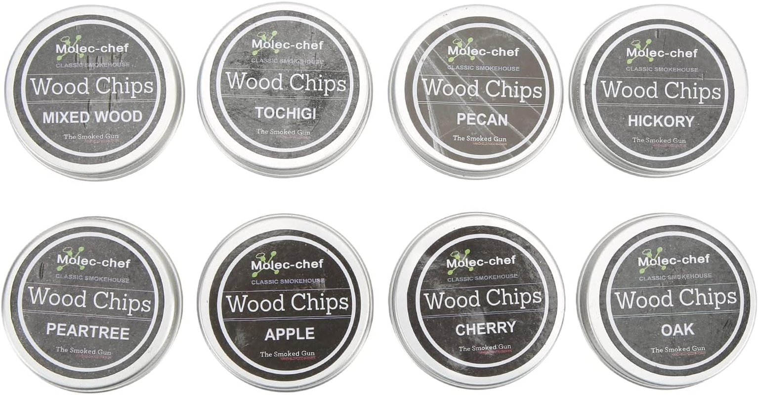 Fafeicy Flavored Wood Chips for Smoking 8 Fruit Aromas Oak Cherry Applewood Whiskey Cocktail Food Smoker Enhancer BBQ Meat Cheese