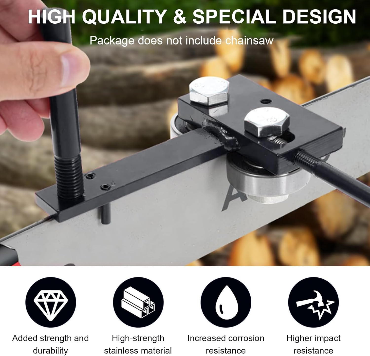 Chainsaw Bar Rail Tightening Repair Tool, Steel and Iron Bar Rail Closer Tool Adjustable, Chainsaw Bar Rail Closing Adjuster Tool for Chain Grinding, Secure and Efficient image number 2
