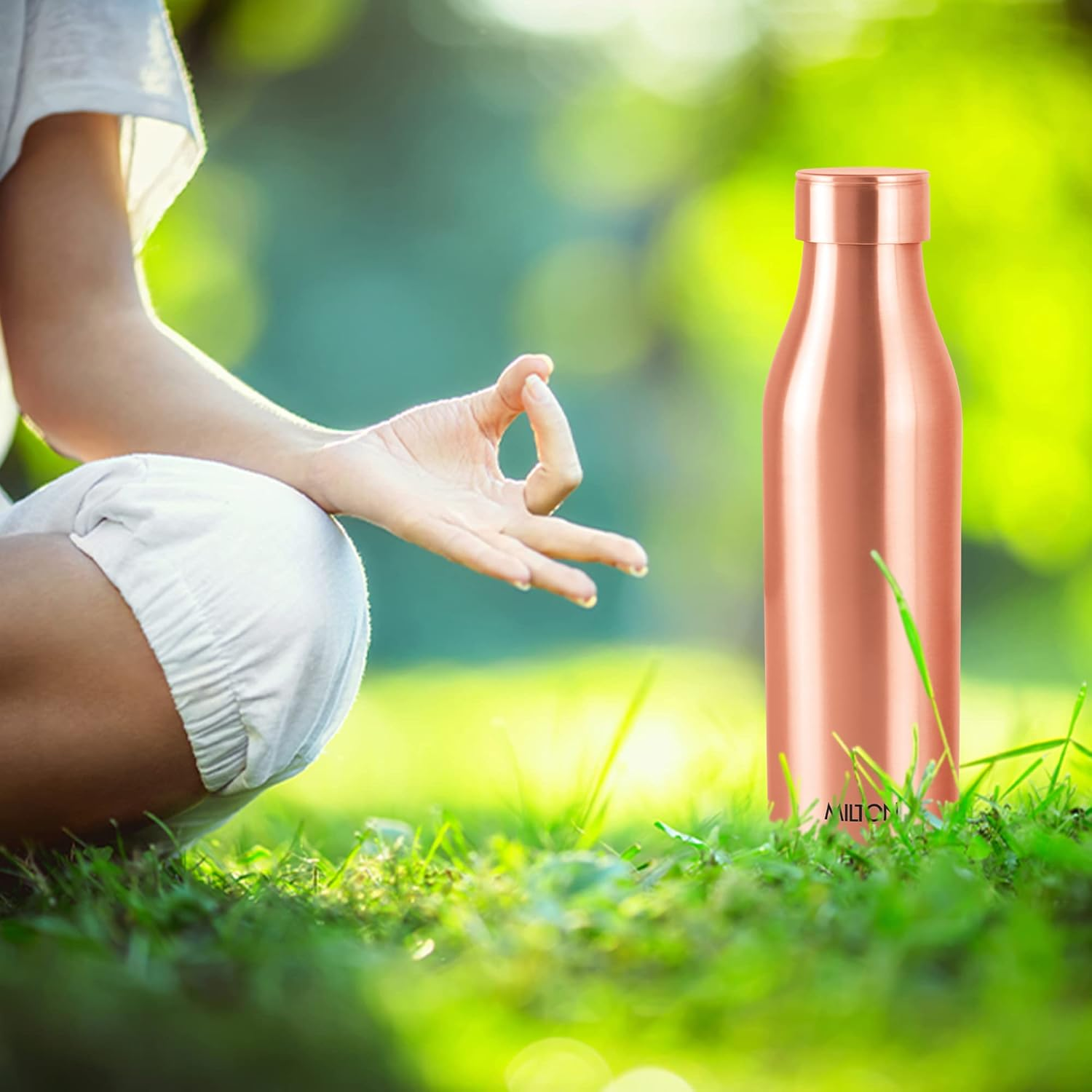 Milton Copper Water Bottle 34 Oz Extra Large - an Ayurvedic Pure Copper Vessel, Drink More Water, Lower Your Sugar Intake and Enjoy the Health Benefits Immediately- 960 Ml Copper Charge image number 3
