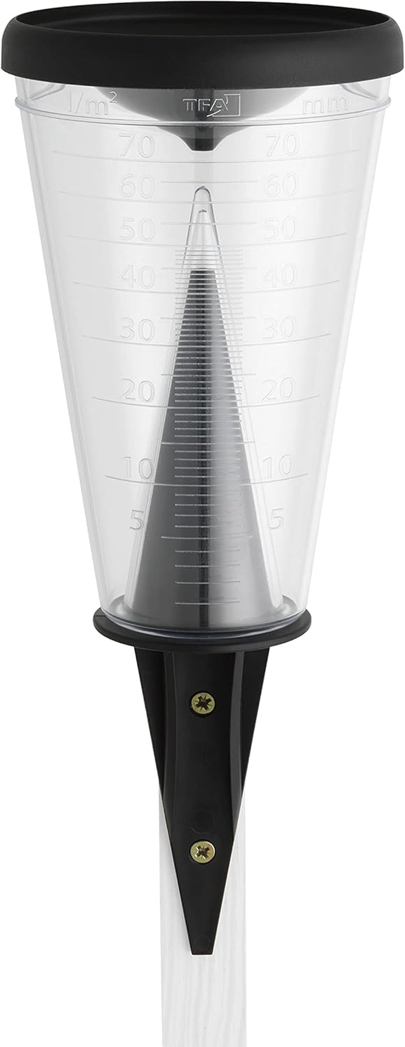 TFA Dostmann Rain Gauge 47.1008 Weather Resistant with Evaporative Protection Ideal for Garden, Agriculture or Patio Heavy Duty Black L 122 X W 122 X H 305Mm image number 1
