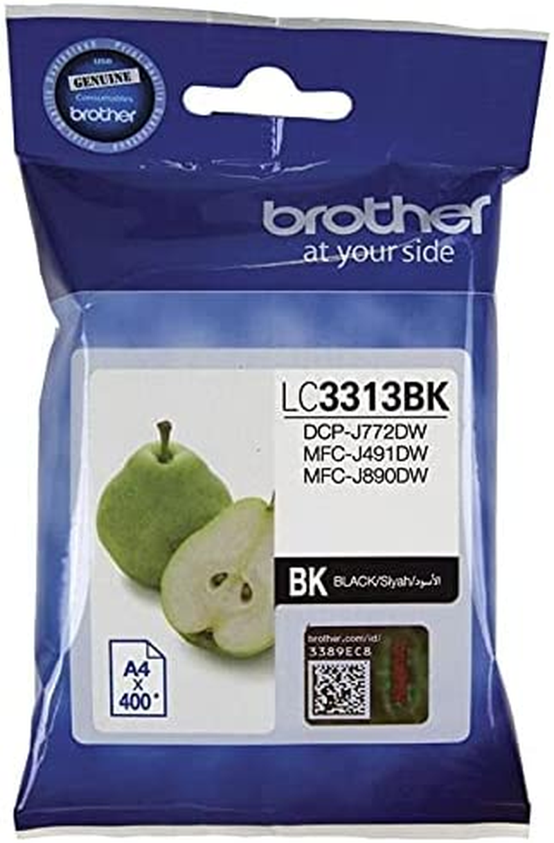 Brother Genuine LC3313Y Ink Cartridge, Yellow, Page Yield up to 400 Pages, (LC-3313Y) for Use With: MFC-J491DW, MFC-J890DW
