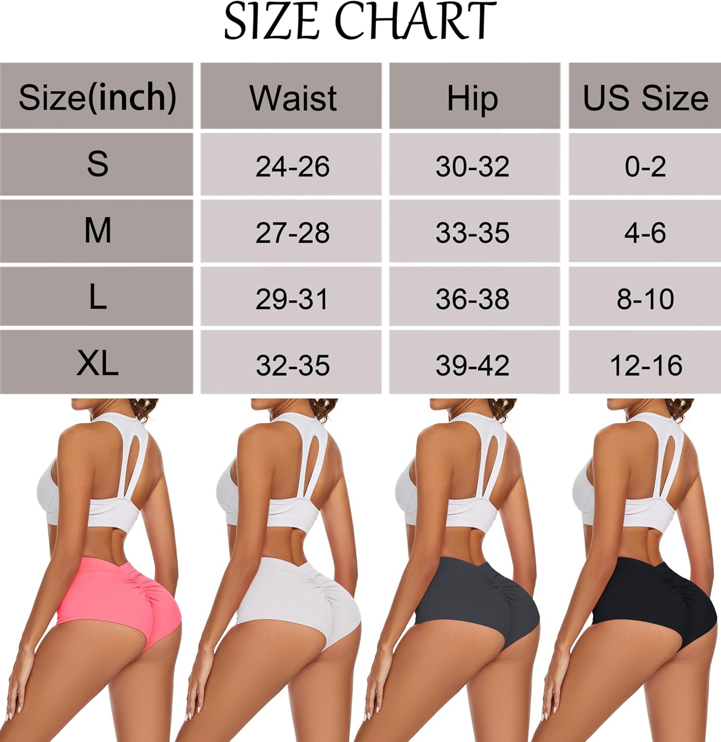 Women'S High Waist Yoga Booty Shorts V Back Scrunch Gym Workout Spandex Dance Hot Pants Butt Lifting Rave Bottoms image number 5