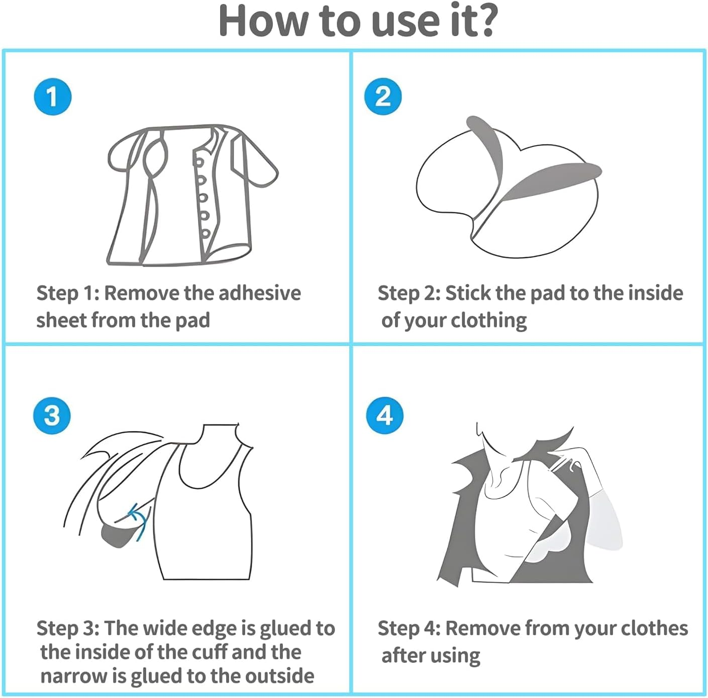 Underarm Sweat Absorbent Pads (100) - Ultimate Sweat Absorbent and Odor Control for Women/Men | Strong Adhesive Invisible Design for Gym, Office and Everyday Wear Pads with Dry Keeping Technology image number 2