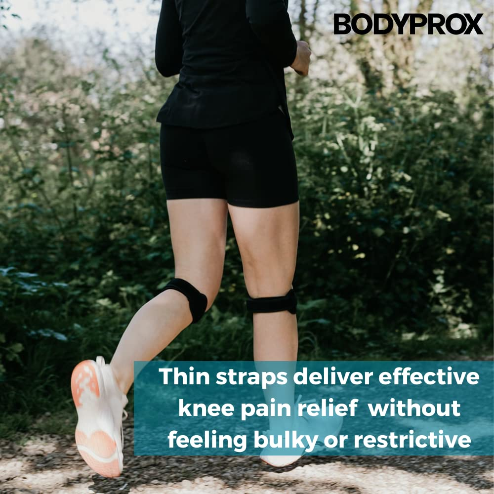 Bodyprox Patella Tendon Knee Strap 2 Pack, Knee Pain Relief Support Brace Hiking, Soccer, Basketball, Running, Jumpers Knee, Tennis, Tendonitis, Volleyball & Squats image number 4