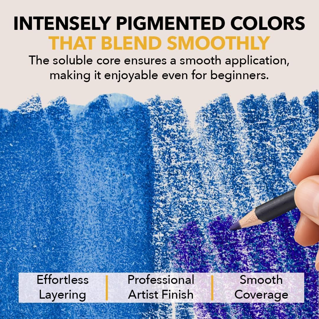 Castle Art Supplies Watercolor Pencils Set | 120 Vibrant Pigments for Blending, Drawing and Painting | Adults and Professionals | Presented in Tin Case image number 1