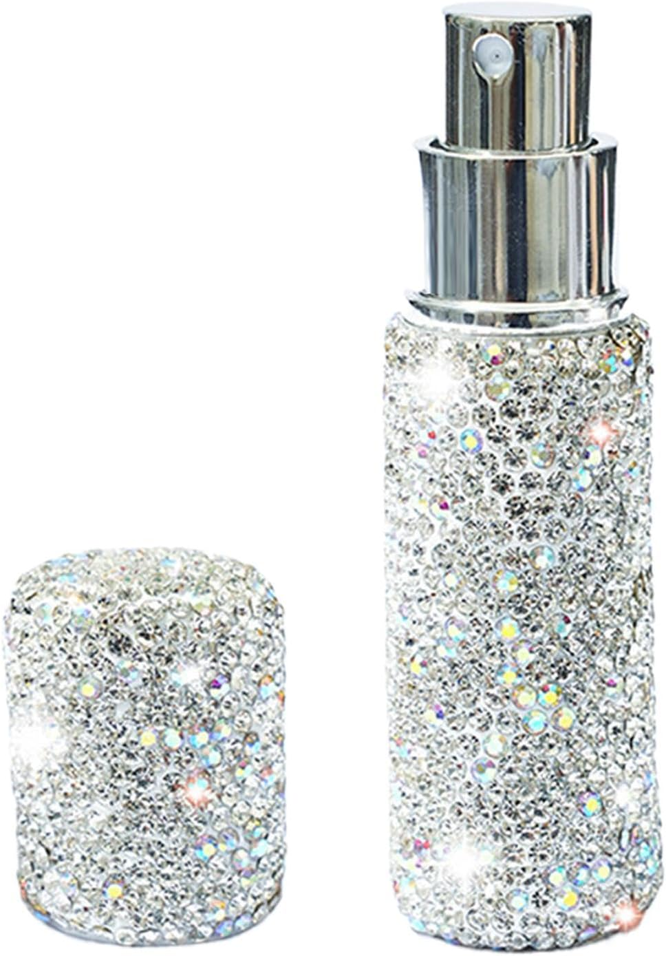 G&eacute;n&eacute;rique Empty Perfume Spray Bottles, 10 Ml Bling Sample Case Glass Atomizer, Refillable Fragrance Oil Sprayer, Small Travel Dispenser, Ideal for Hair Spray and Cosmetics, (White/Pink)