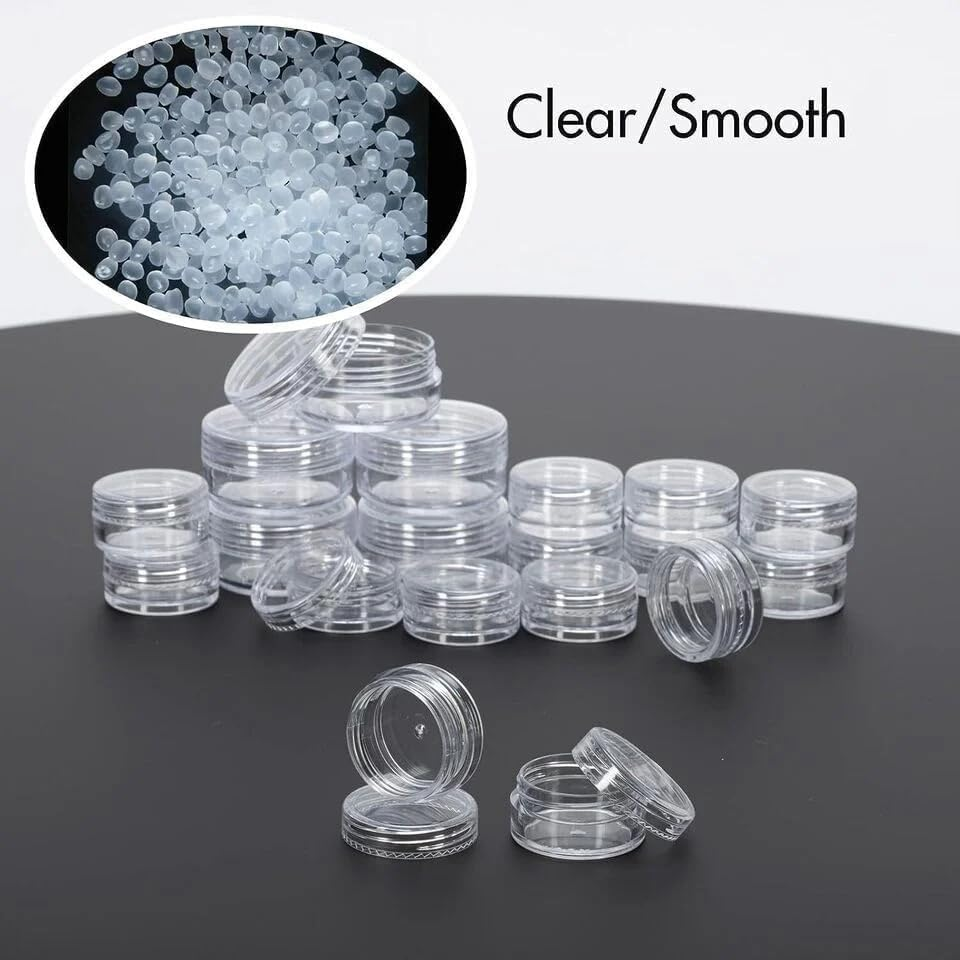 100Pcs Makeup Sample Jars Cream Jars, 5Ml Sample Containers Travel Cosmetic Container, Clear Lip Balm Containers Cosmetic Jars with Lids for Makeup Beauty Products Face Creams DIY Making (5ML)