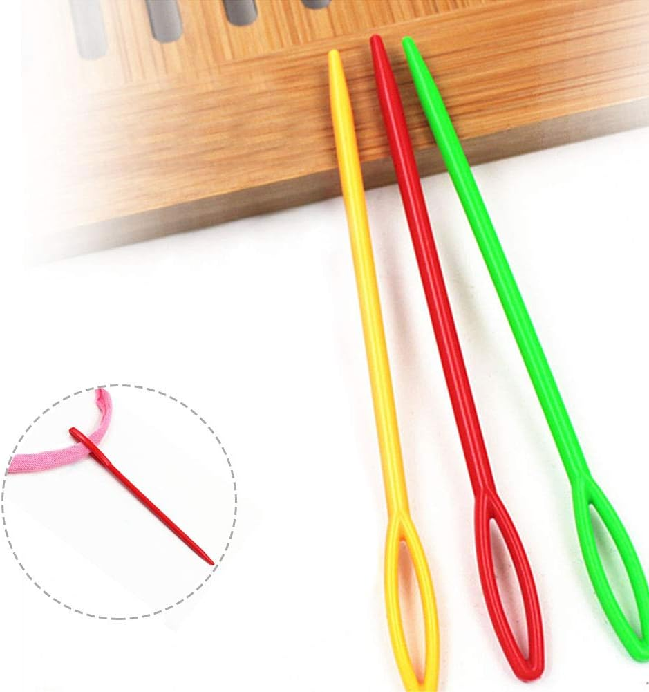 100 Pcs Plastic Sewing Needles, Big Eye Yarn Needles for Beginner, 9Cm Hand Sewing Needles for Sewing Craft and DIY Crafts