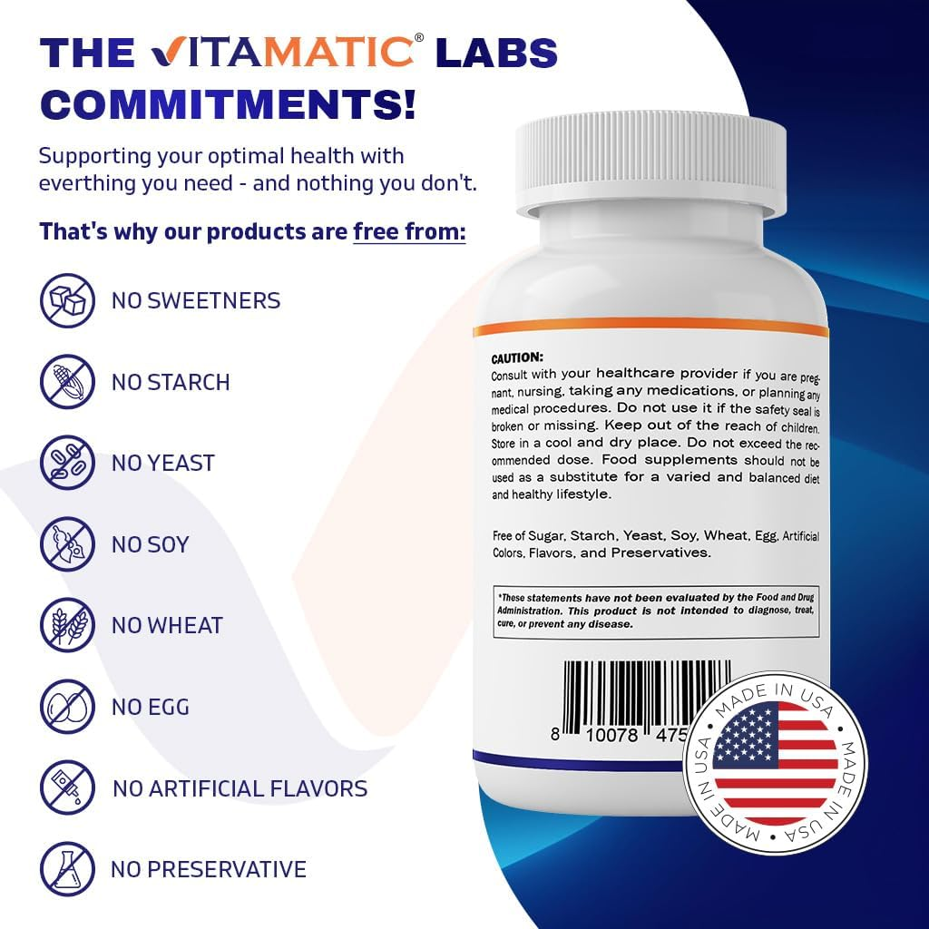 Vitamatic Calcium Supplement 1200Mg with D3, K2 & B12, Immune & Bone Health Support - 365 Coated Tablets image number 5