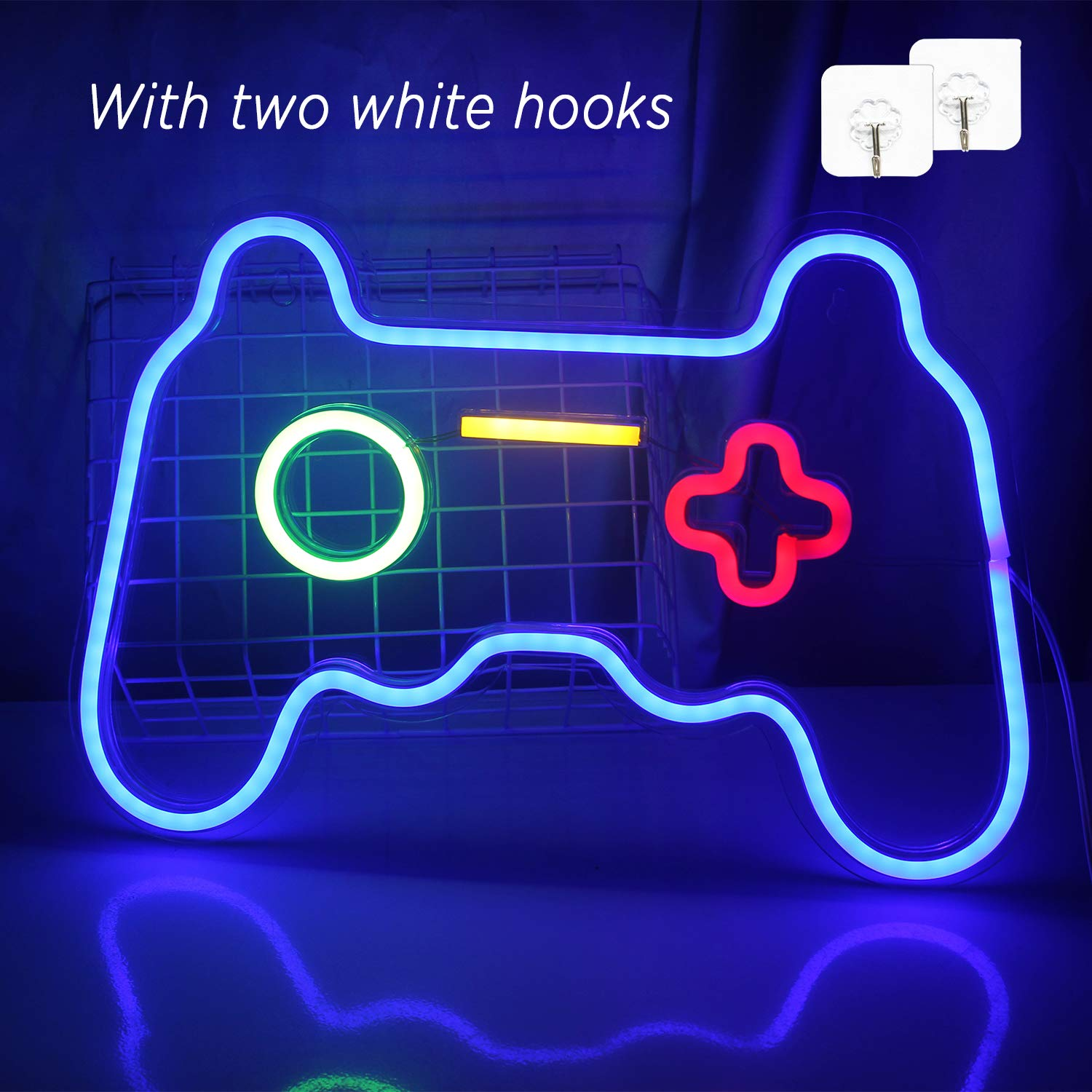Ineonlife Game Shaped LED Neon Sign for Wall Decor - 16''X 11'' Gamepad Light for Bedroom, Children Gaming Zone, Party image number 4
