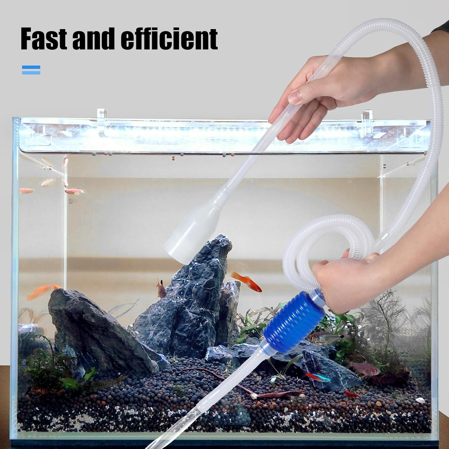 AQUANEAT Aquarium Siphon, Fish Tank Siphon, Aquarium Vacuum, Aquarium Water Changer, Gravel Cleaner for Fish Tank (Large) image number 5