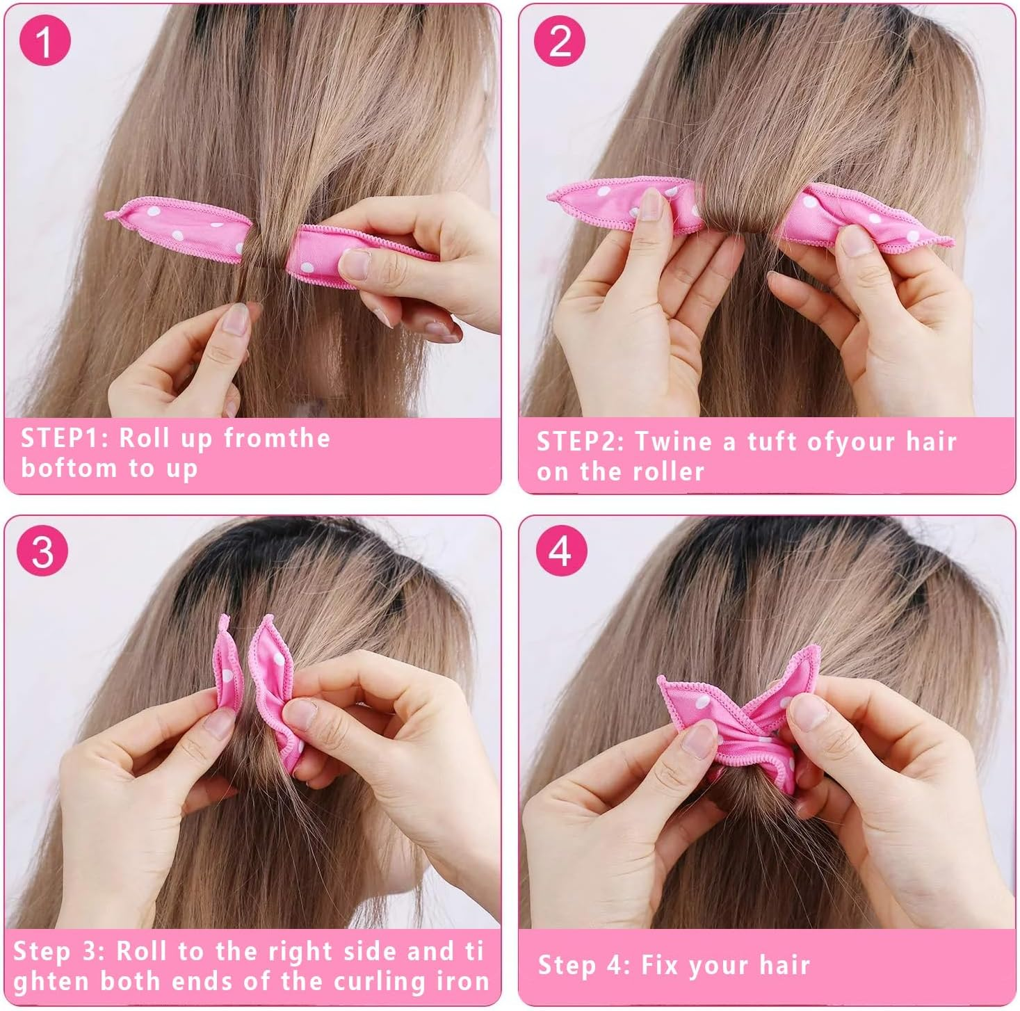 Pack of 10 Flexible Soft Cushion Curlers, Pillow Sponge Rollers, Night Sleep Curlers, Sponge Hair Styling Curlers, Soft Sleep Foam Curlers for Women (Multi-Colour) image number 5