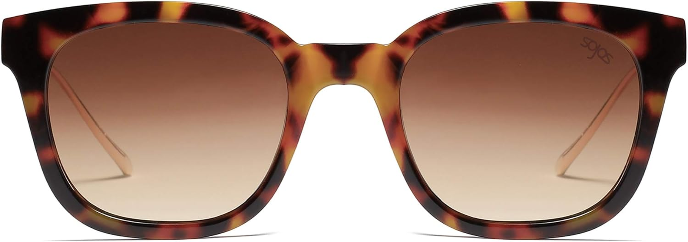 SOJOS Classic Square Polarized Sunglasses for Women Men Retro Trendy UV400 Sunnies SJ2050 - Black Tortoise/Grey Grading image number 4