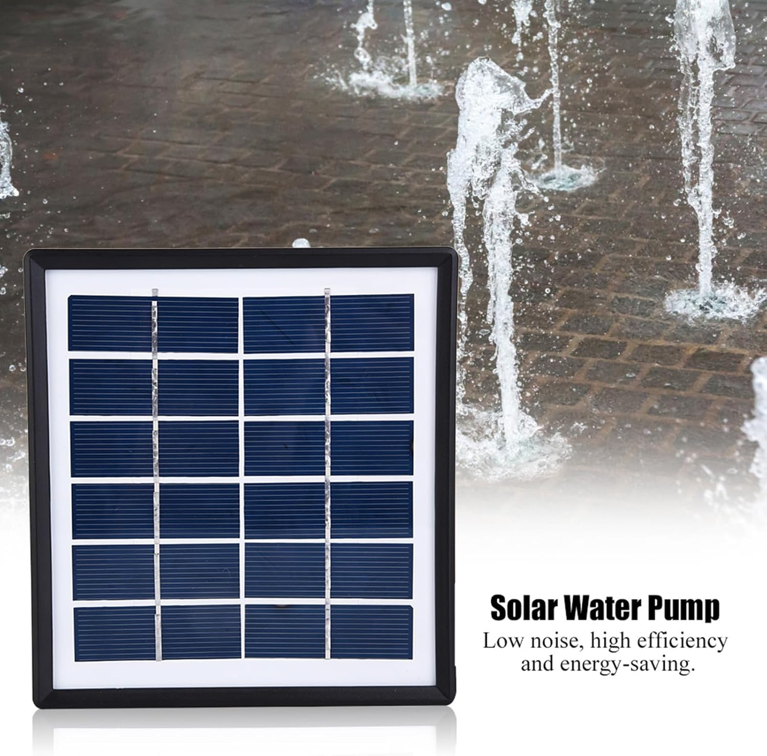 Solar Fountain Pump, 1.5W Miniature Brushless Solar Submersible, ABS Solar Water Pump for Aquarium, Fountain, Pond, Patio Garden image number 1
