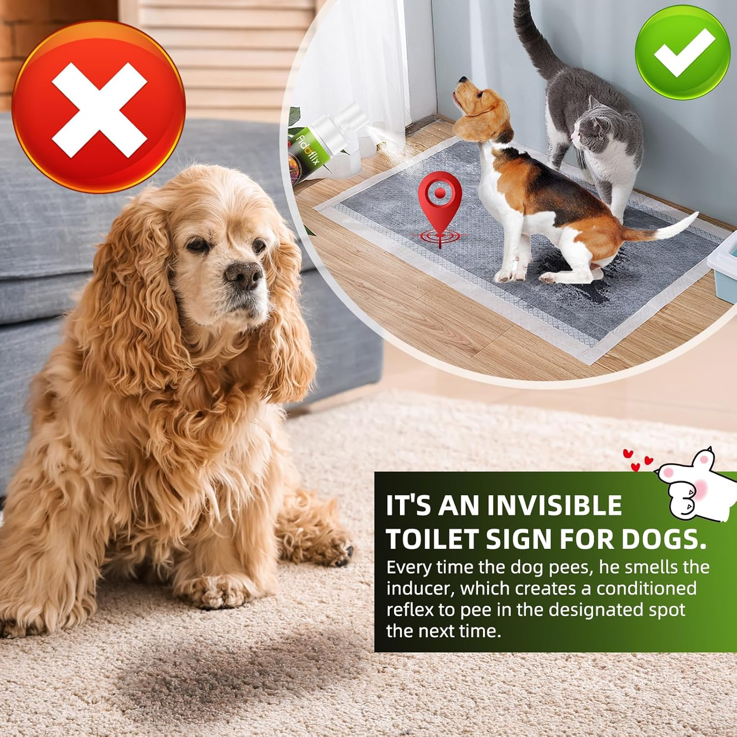 Dog Potty Training Spray,Pee Here Spray for Dogs Cats Indoor & Outdoor,Spray to Train Your Dog to Defecate in One Place,Correct the Dog'S Cat'S Bad Defecation Behavior image number 6