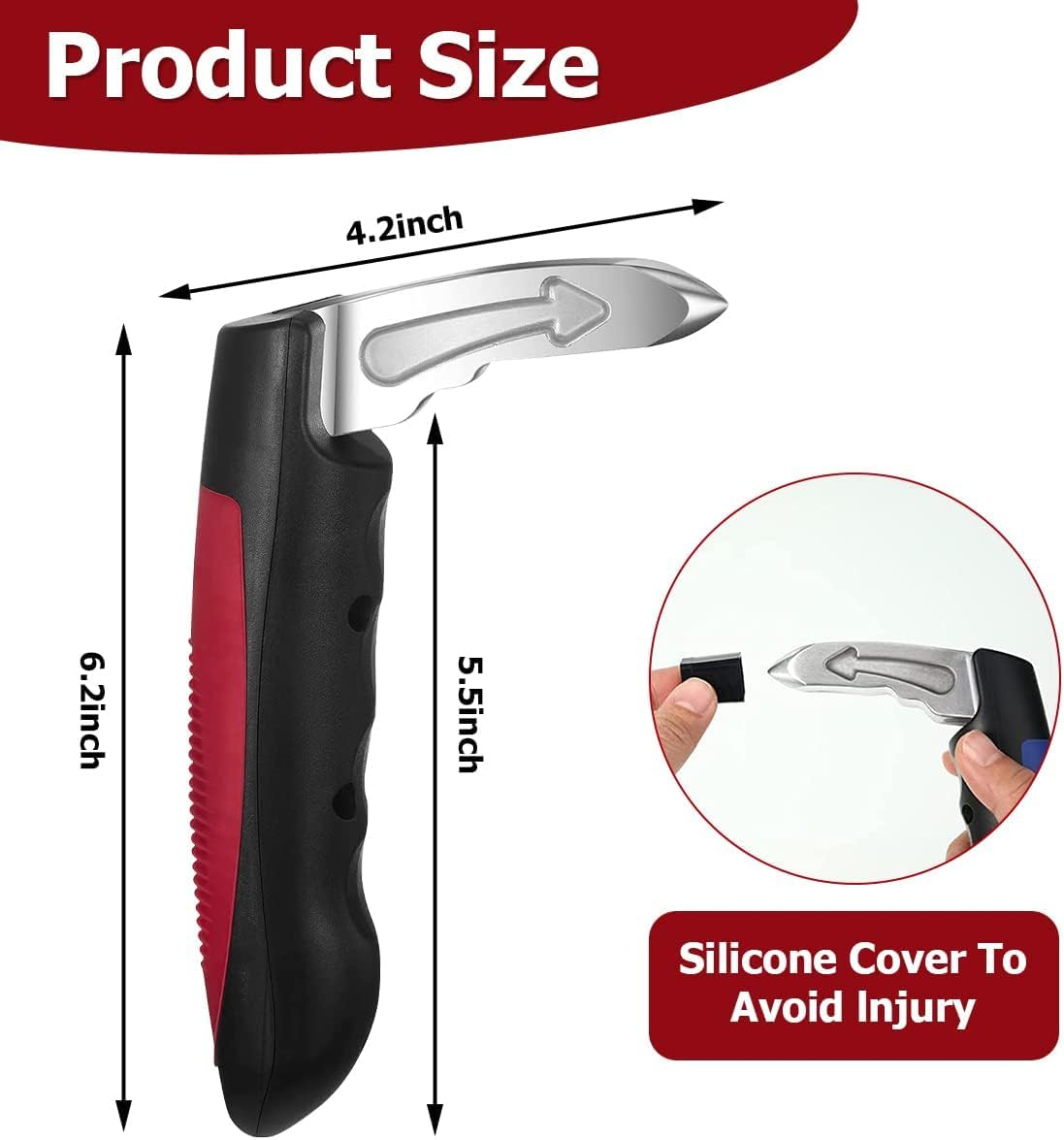 Car Handle, Car Door Assist Support Handle for Elderly and Handicapped, Multifunction Window Breaker Emergency Tool, Car Support Mobility Aid Grab Bar Handle for Seniors (Red)