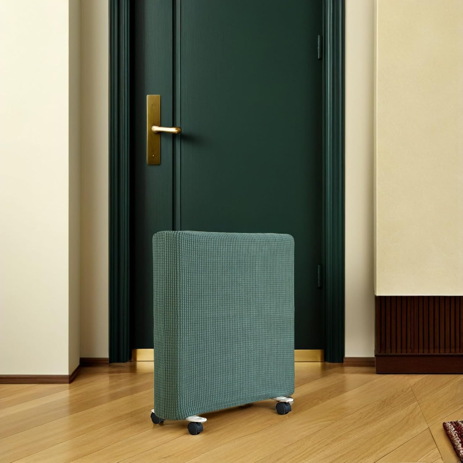 Angoily Washable Portable Radiator Cover Protective Indoor Heater Dustproof Cover Breathable Fabric for Home Office Hotel Matcha Green Large image number 3