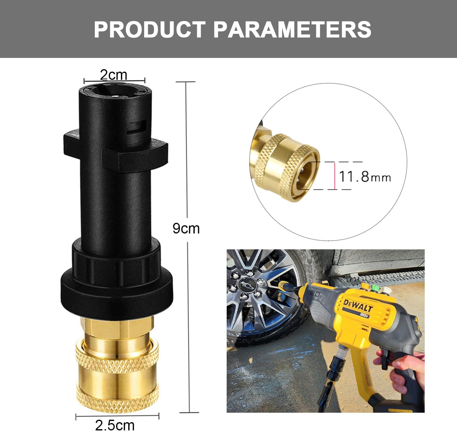 Pressure Washer Gun Adapter, 1/4 Inch Quick Connect Fitting, Only Compatible K2, K3, K4, K5, K6, K7 (1&times;Adapter) image number 4