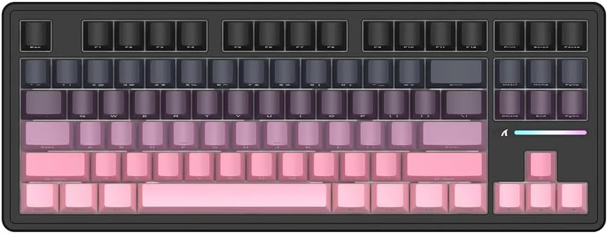 Attack Shark M87 TKL Wireless Mechanical Gaming Keyboard, BT 5.0/2.4G/USB-C Wired Hot Swap RGB Keyboard 80% US Layout, Linear White Switches Gradient Side Print PBT Keycaps for PC Mac - Blackberry image number 3