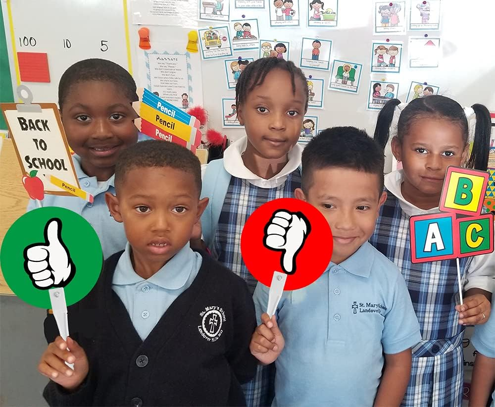 Thumbs Up/Thumbs down Paddles 24 Packs for Classroom Voting, Teacher Classroom Event Supplies and Teacher Student Interaction Signs