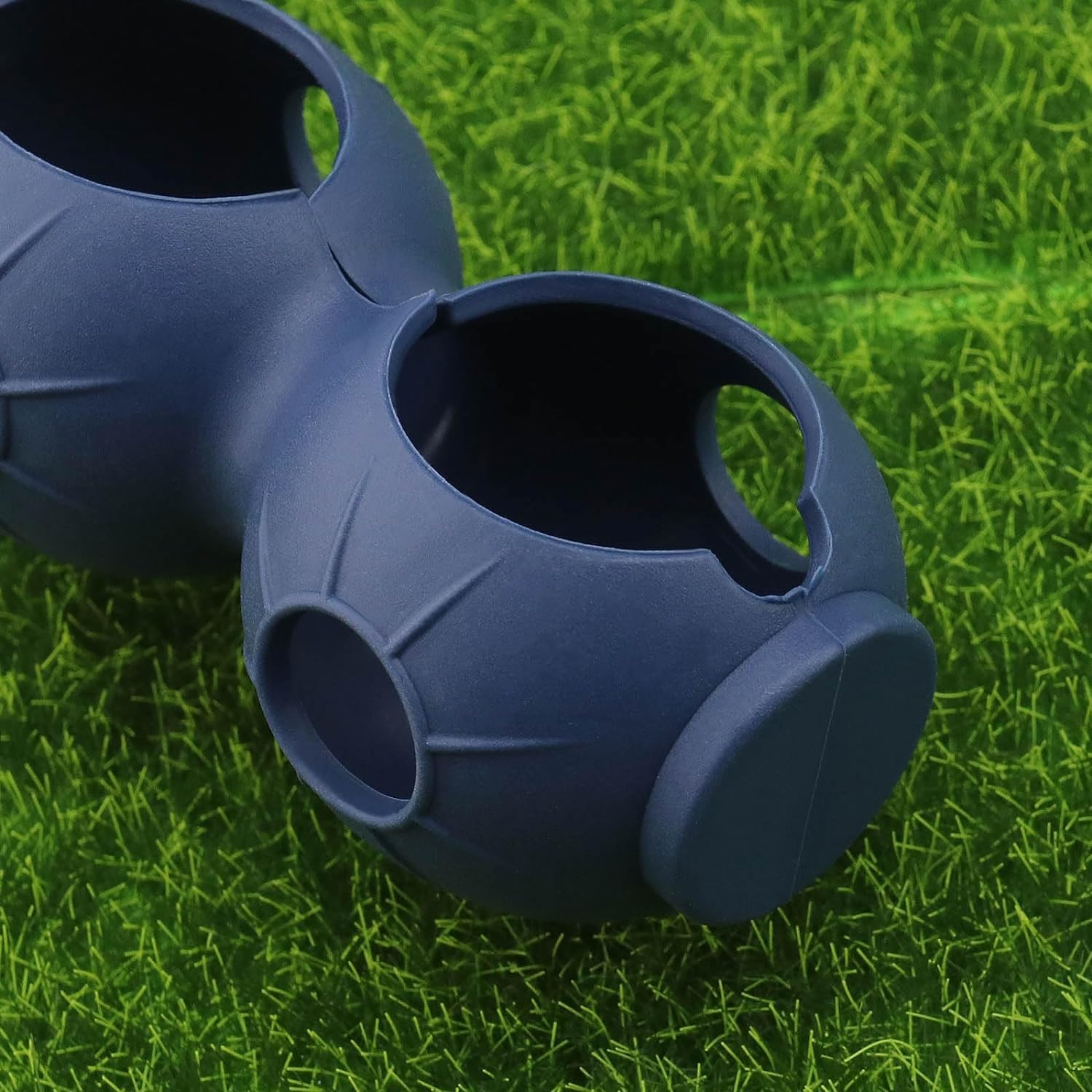 THJOPOKEEL 2PCS Golf Holder with Suspension Clip Soft Silicone Portable Golf Bag Protective Cover for 2 Balls (Blue and Red) image number 3