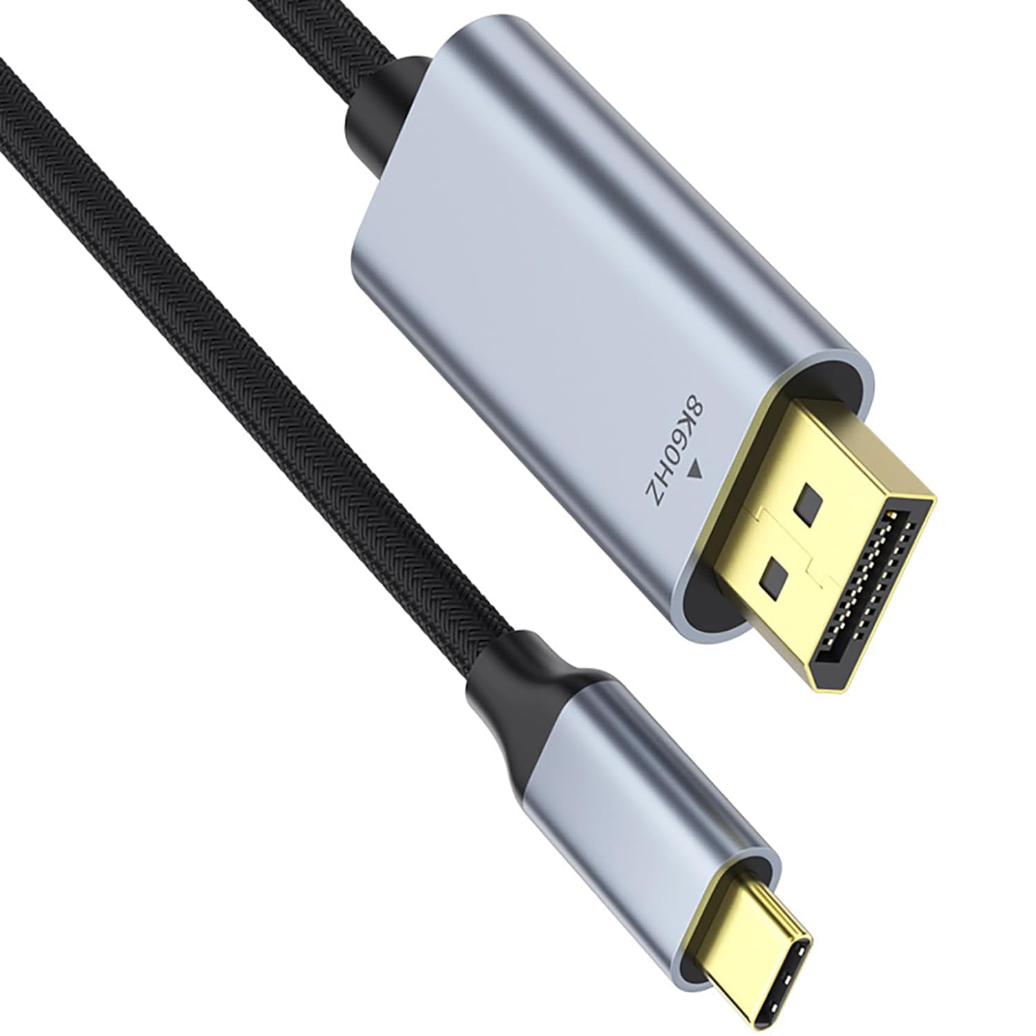 Tunghey USB C to Displayport 1.4 VE-SA Ce-Rtified, 8K 60Hz Thunderbolt 4/3 /USB4 to DP Cable (4K 60Hz 144Hz 120Hz 2K 240Hz) 32.4Gbps HBR3 Alt Mode Adapter for Ma-C Studio, Ma-Cbook Pro, X-PS (1M)