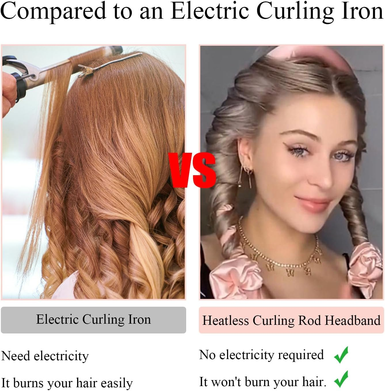 Heatless Curling Set, Heatless Curling Rod Headband, No Heat Hair Curlers, Women Heatless Curls, High Resilience Sponge Heatless Hair Curler, Heatless Curlers Headband Kit for Short Hair & Long Hair image number 4