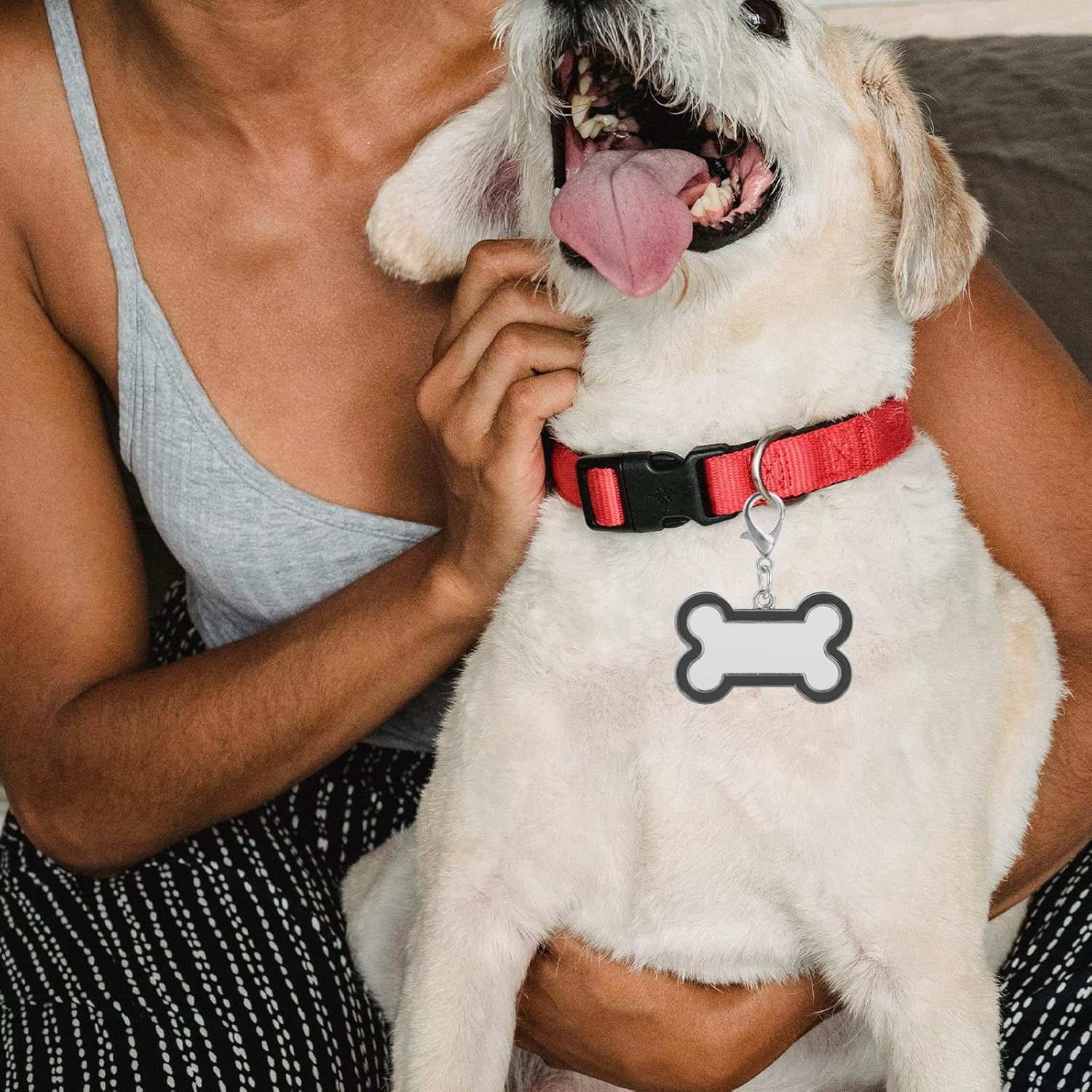 LUOZZY 4 Pcs Sublimation Blank Dog Tags Heat Transfer Puppy Kitten Tags Pendent Blank Craft Pet Tags Supplies - Black