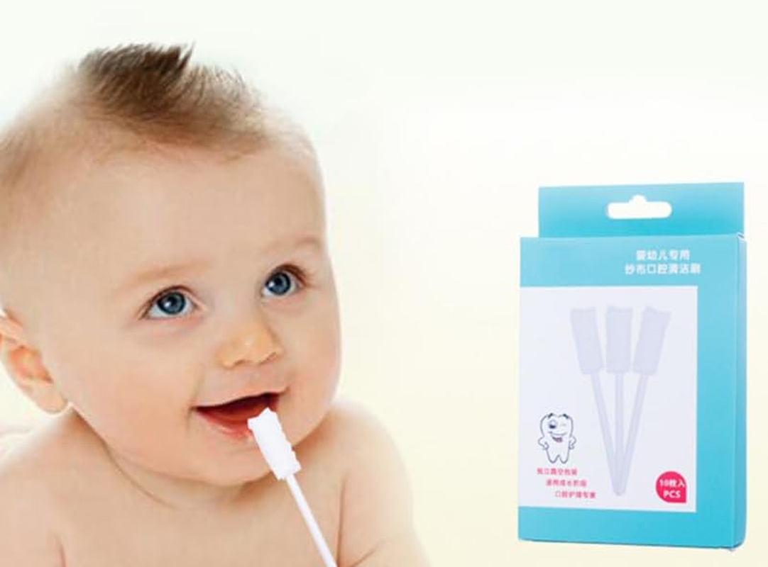 PACKOVE 10Pcs Oral Care Gauze Swabs for Gentle Cleaning Soft Absorbent Material Mouth Hygiene for Boy Girl and Toddlers White
