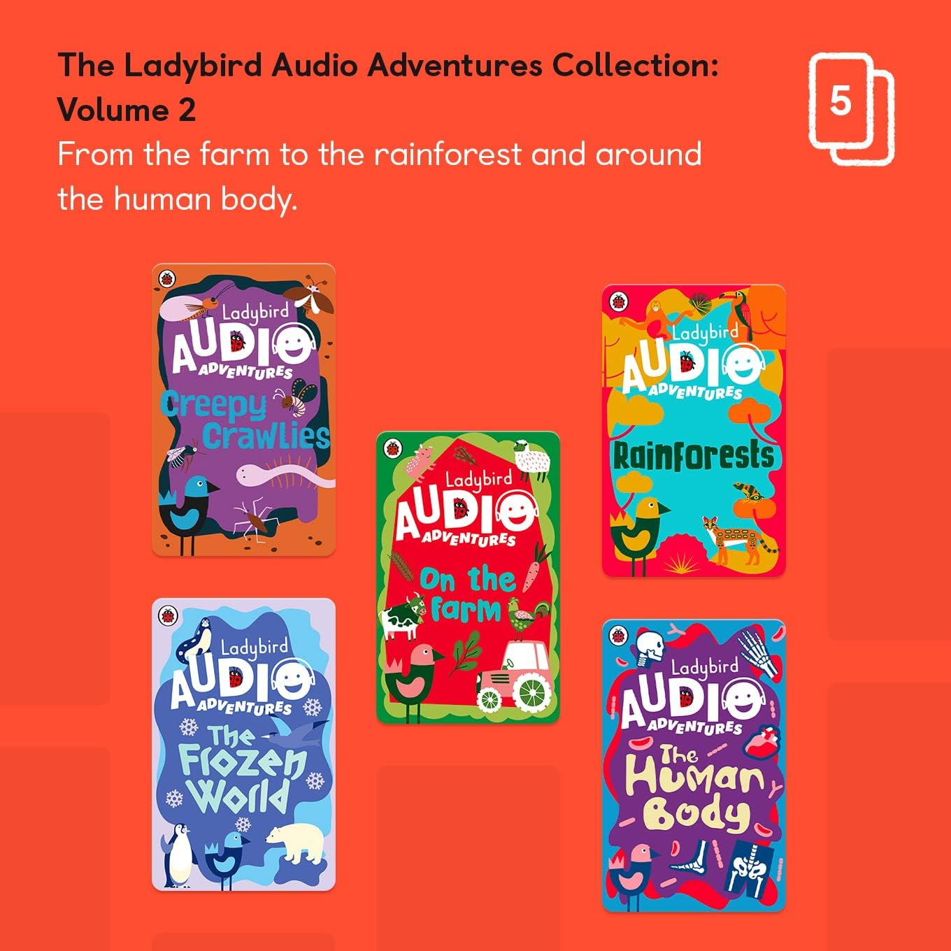 Yoto Ladybird Audio Adventures Collection: Vol. 2 &ndash; Kids 5 Audio Cards for Use with Yoto Player & Mini All-In-1 Audio Player, Screen-Free Listening with Fun Playtime, Bedtime & Travel Stories, Ages 5+ image number 1
