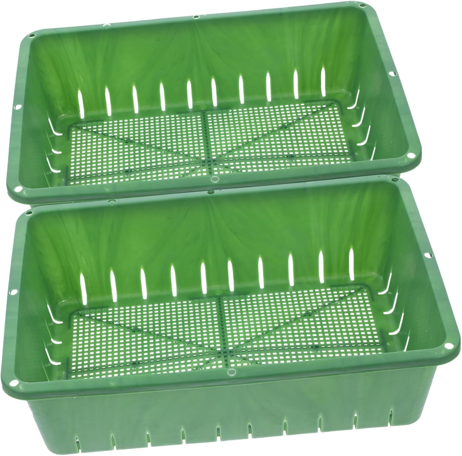 Milisten Propagation Tray Seedling Starter Tray for Gardening 2Pcs 26X18X7Cm in Green Suitable for Sprouts Indoor Plant Growing